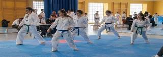 Manifestación del taekwondo local en el Ayto de Villanueva de Perales